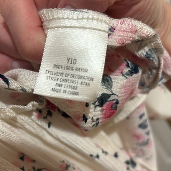 NWT Francesca’s Floral Girls Swing Blouse Size 10 - Picture 6 of 8